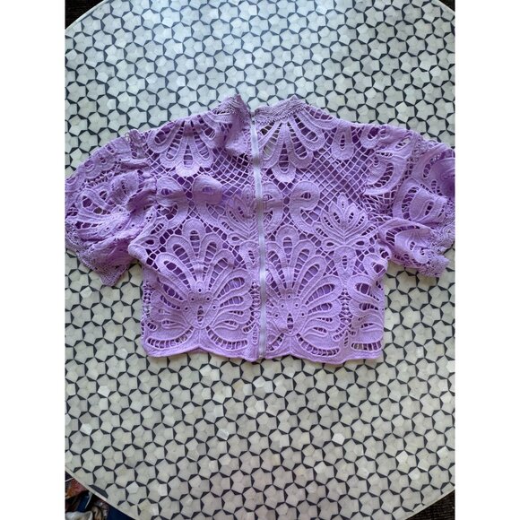 Lavender Lace 2-Piece Set With Back Zipper Top & Shorts NWT ADD CONFDT Size L - Picture 3 of 12